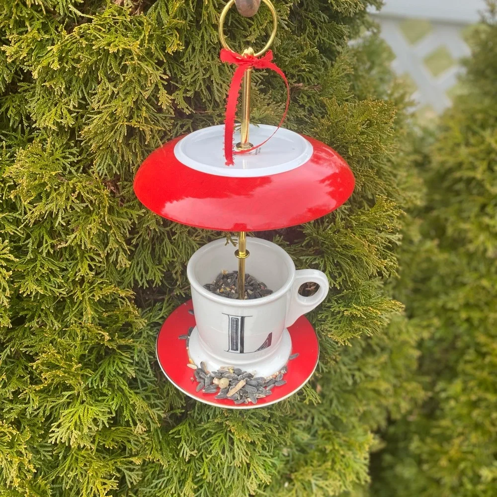 Tea Cup Bird Feeder Garden Ornament Perfect for Mother’s Day